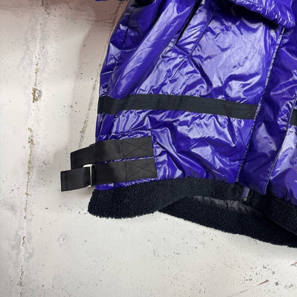 Free People Movement Vagabond Fleece Bomber Jacket Purple Black NWOT Large - Picture 10 of 12